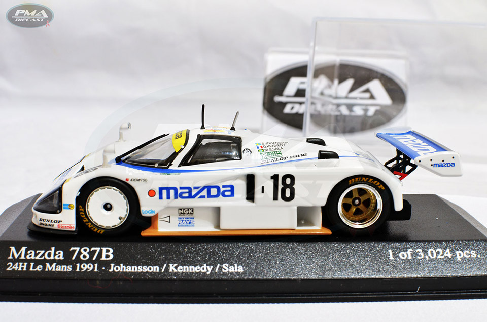 DAVID KENNEDY, MAURIZIO SANDRO SALA, STEFAN JOHANSSON 1991 MAZDASPEED CO. LTD. MAZDA 787B 1:43